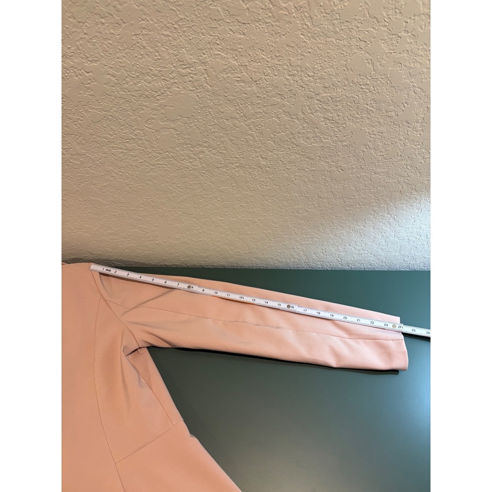 Venti6 Womens Blush Pink Single Button Peplum Blazer Jacket Made in Italy Size M - Picture 6 of 7